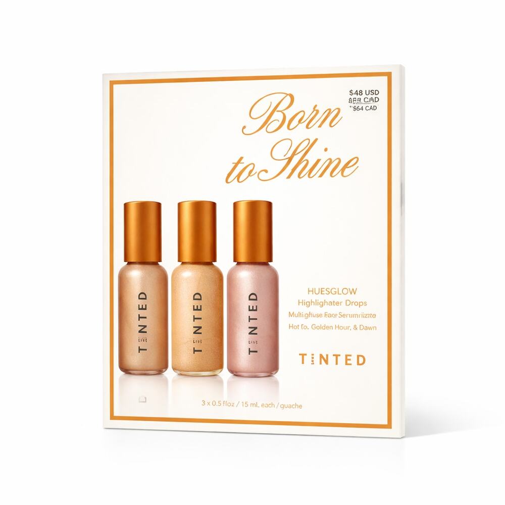 Live Tinted Born To Shine Gift Set Hueglow Liquid Highlighter 3 Shades New
